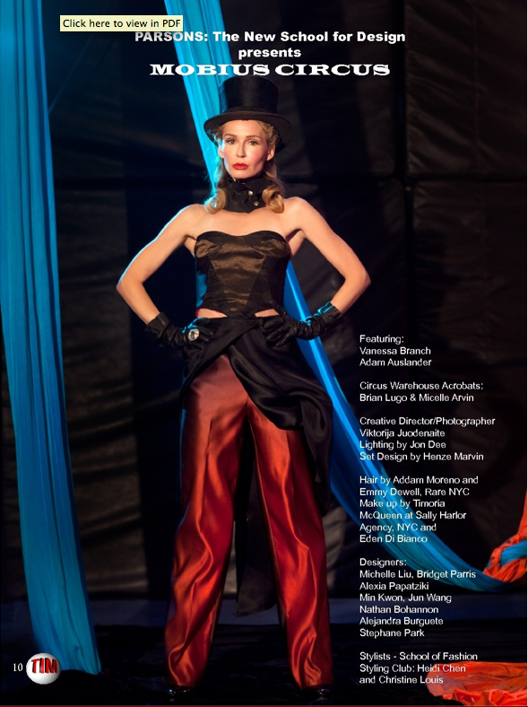 Mobius Circus Parsons School of Fashion editorial with Vanessa Branch, Viktorija Juodenaite creative direction and photography