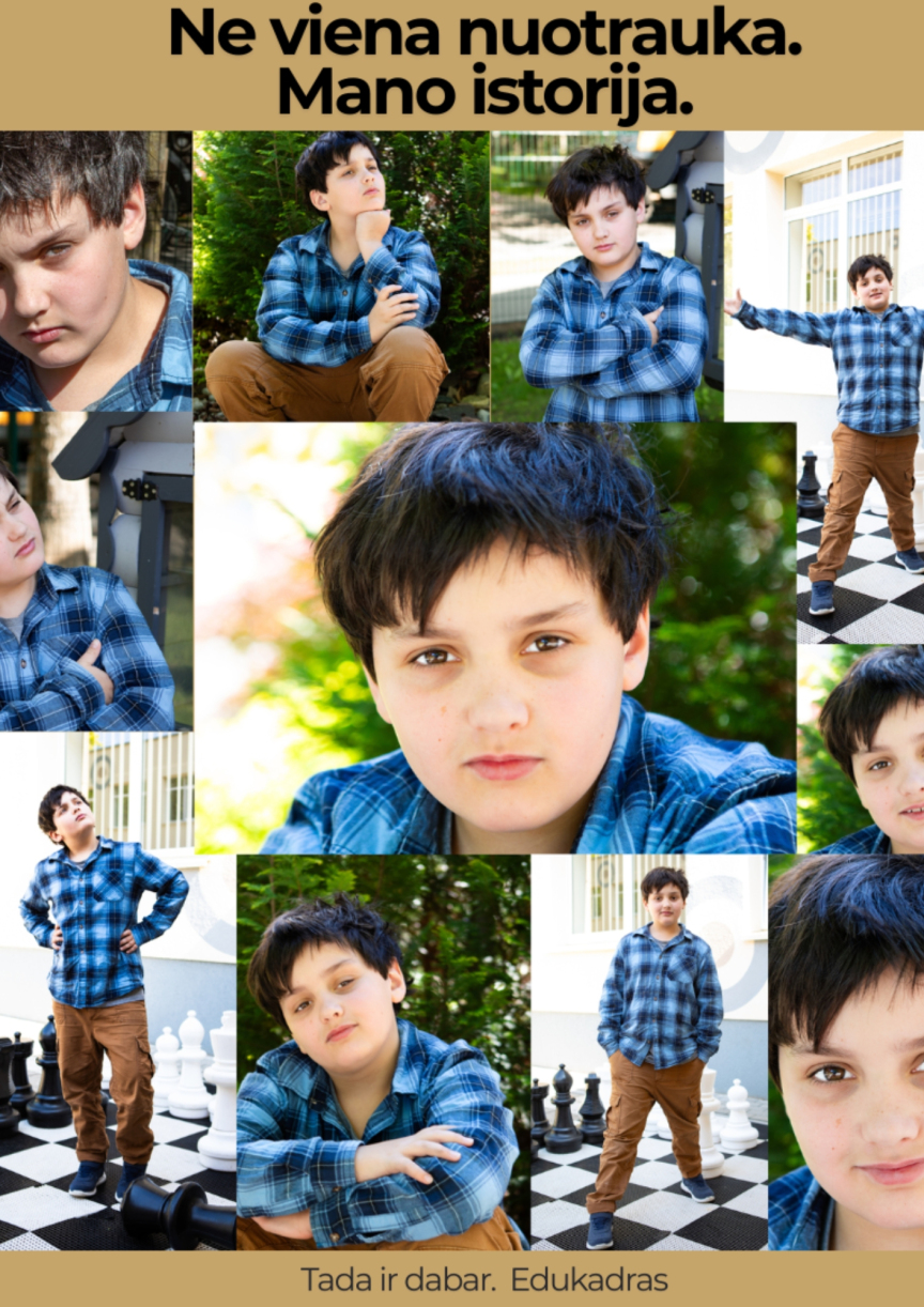 Edukadras school photography brand cover, Viktorija Juodenaite founder and creative direction